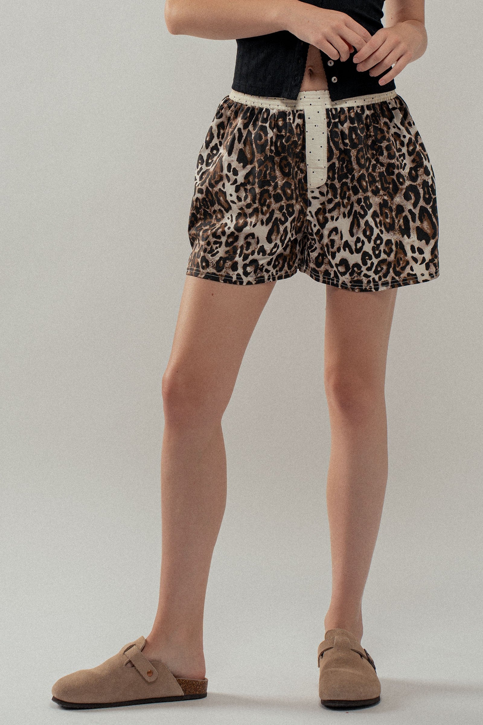 Leopard Print Lounge Shorts