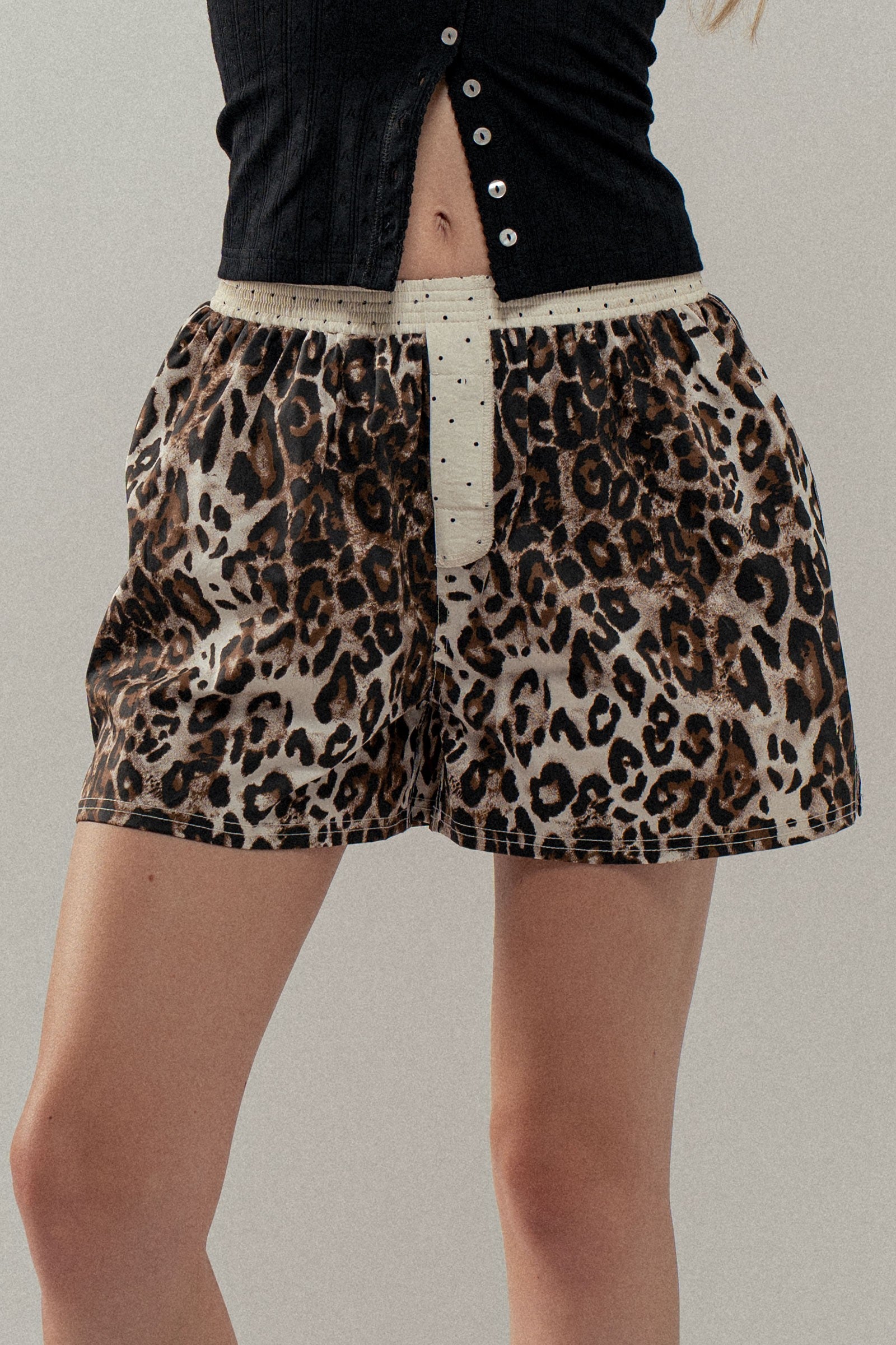 Leopard Print Lounge Shorts