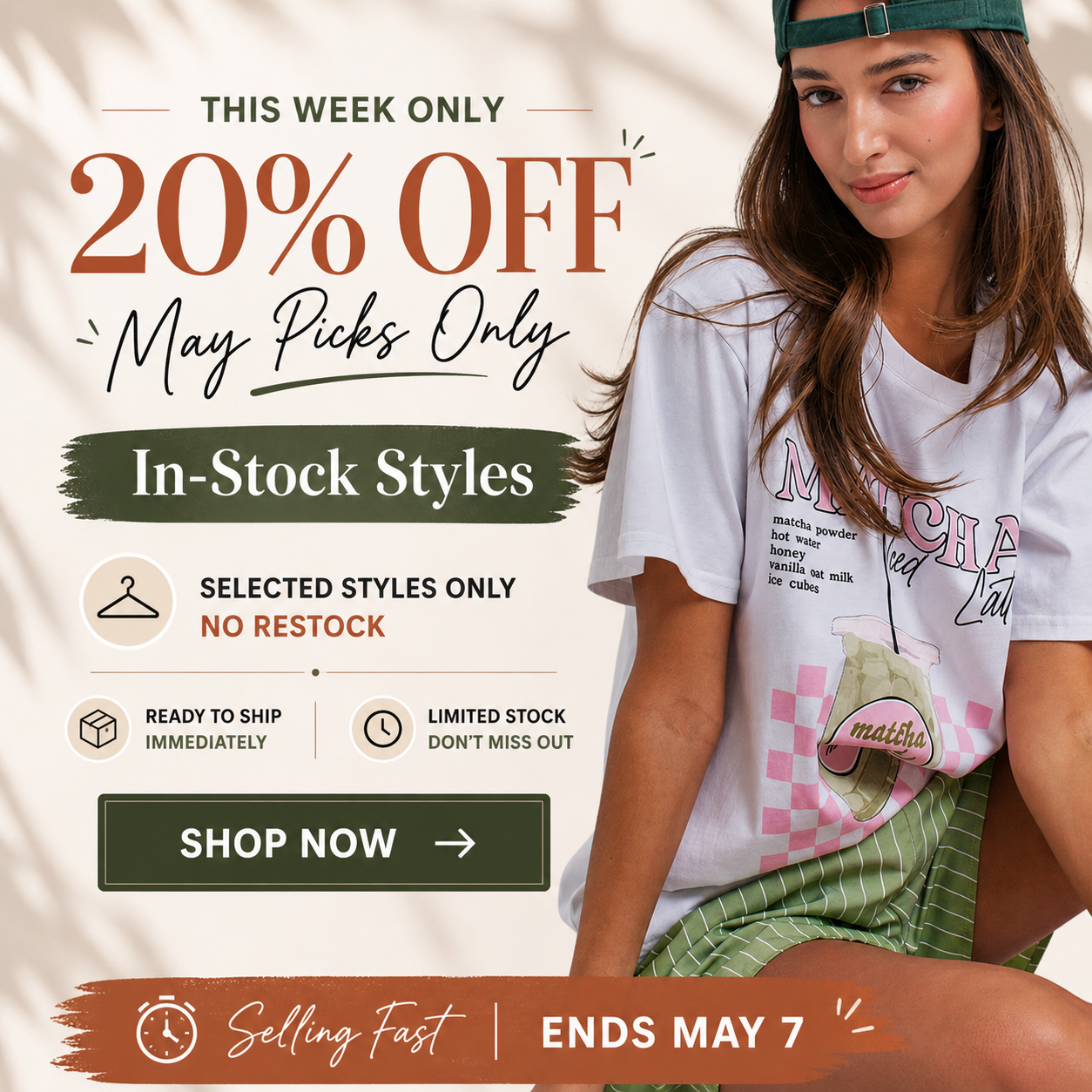 May Picks Only — 20% Off In-Stock Styles