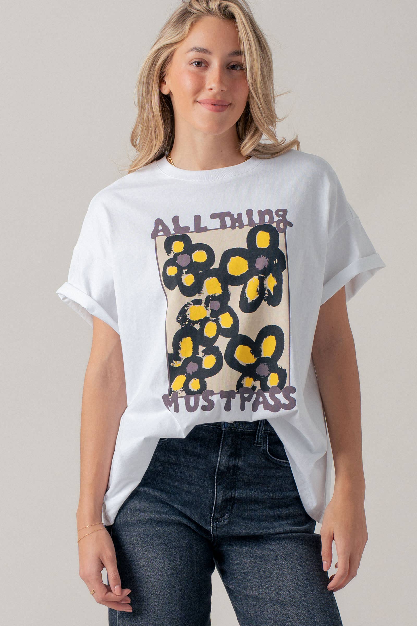 All Things Must Pass Floral Graphic T-Shirt