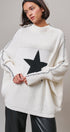 Star Intarsia Mock Neck Sweater in IVORY - Women's Sweaters | Urban Daizy