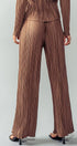 Urban Daizy Shimmer Pleated Wide Leg Elastic Waist Pants Brown Pants - Women's (UDZ-PT-00231) – alternate view 5