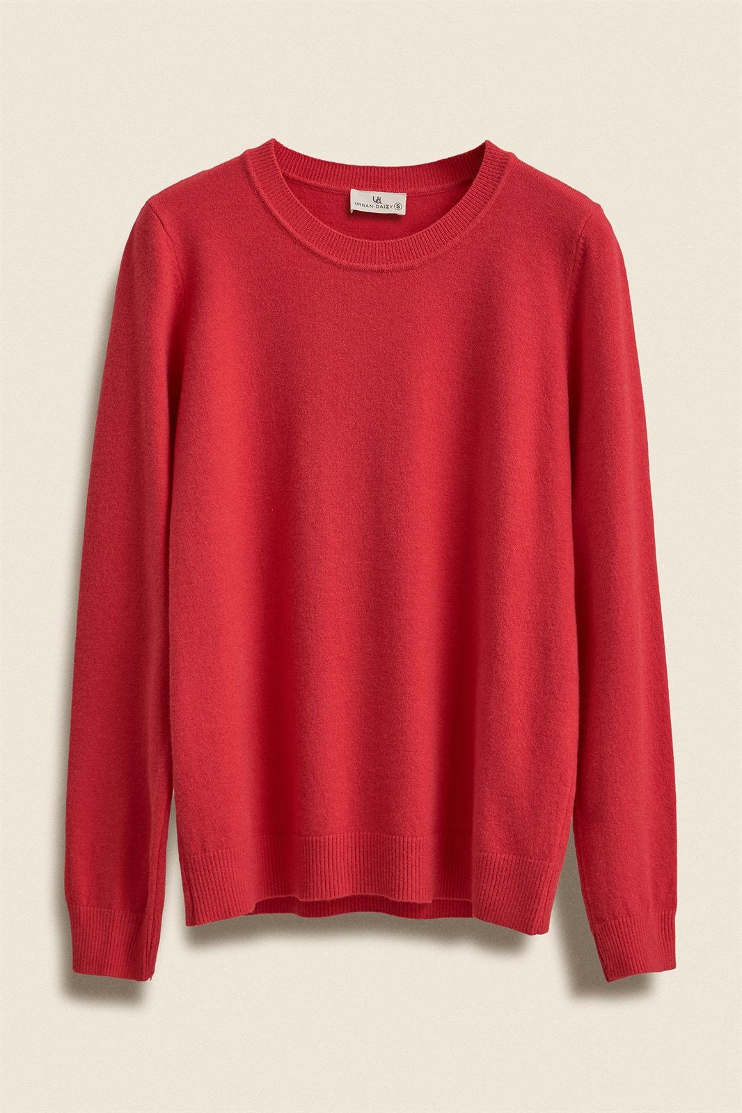 Soft Viscose Blend Crewneck Knit Pullover