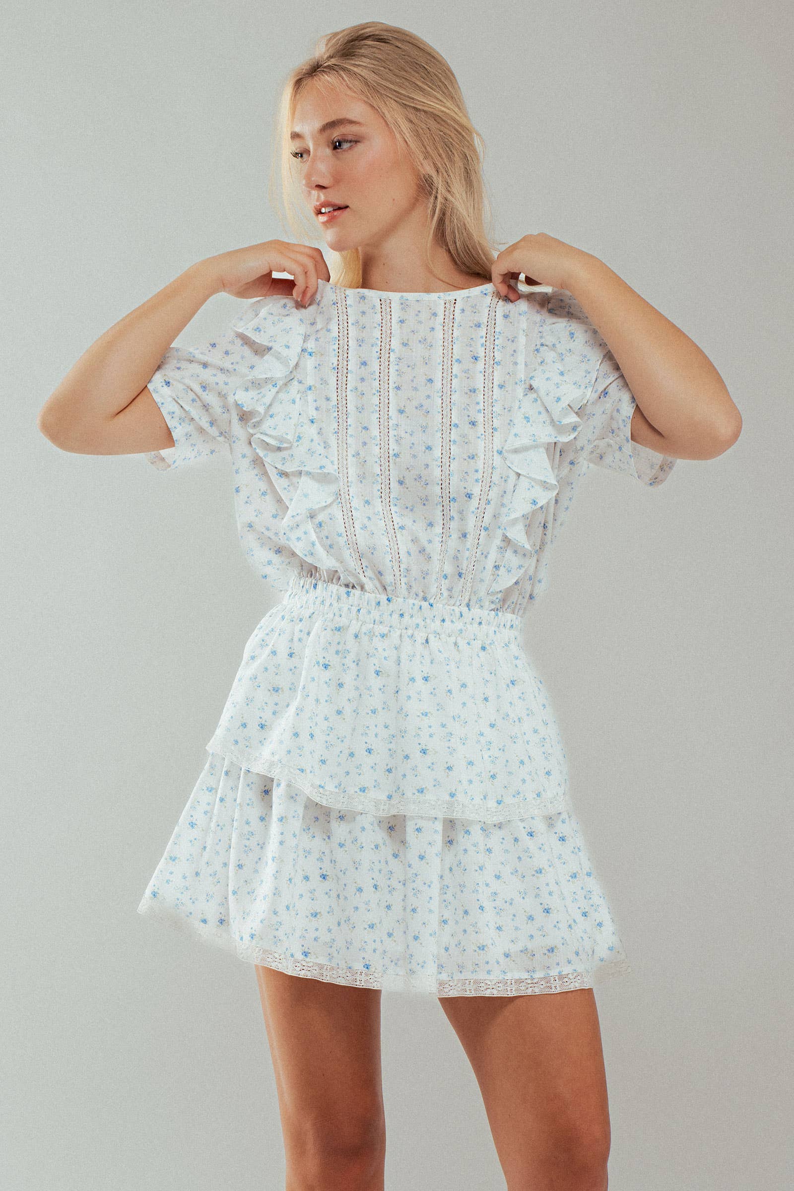Floral Tiered Ruffle Mini Dress