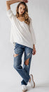 Urban Daizy Relaxed Fit V Neck Three Quarter Sleeve Tunic Top Green Tunic - Women's (UDZ-TP-00030) – alternate view 11