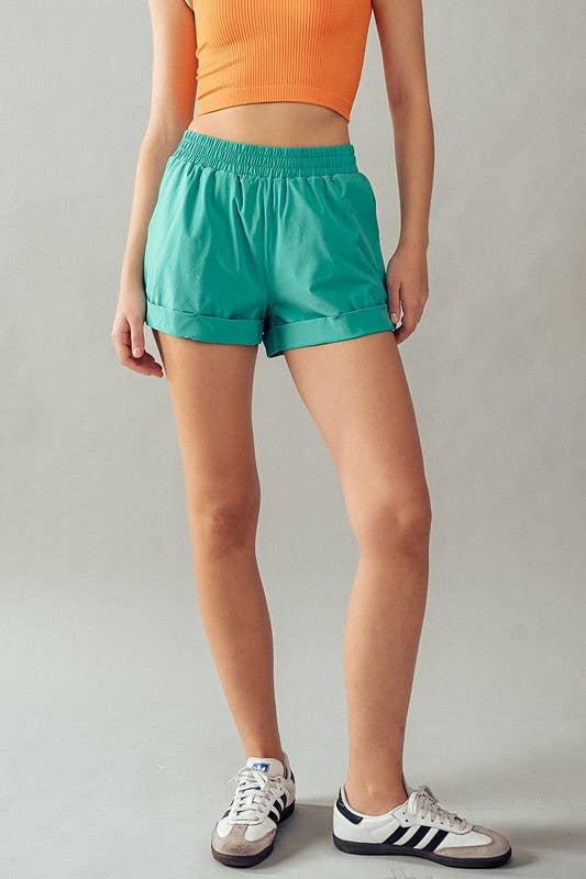 Urban Daizy Elastic Waist Rolled Hem Casual Shorts Black Shorts - Women's (UDZ-PT-00180) – alternate view 12