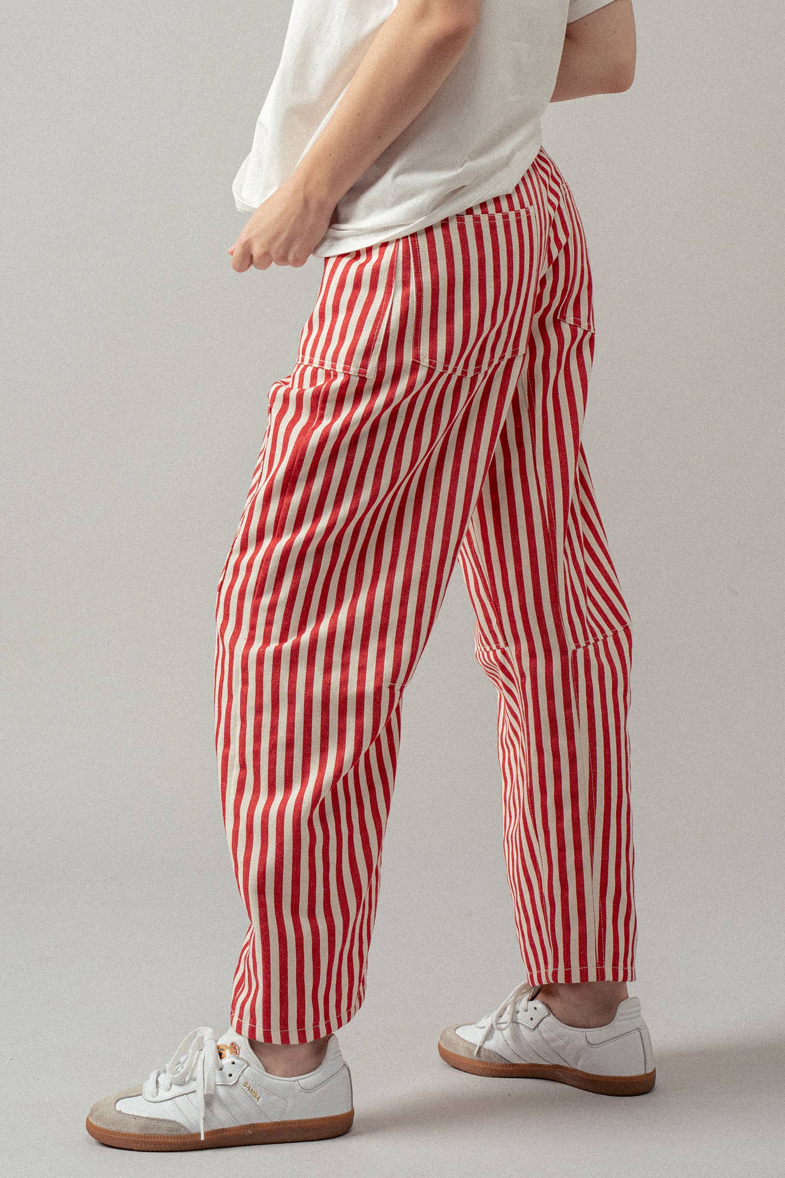 Urban Daizy Railroad Striped Patch Pocket Spring Utility Pants Blue Pants - Women's (UDZ-PT-00335) – alternate view 6