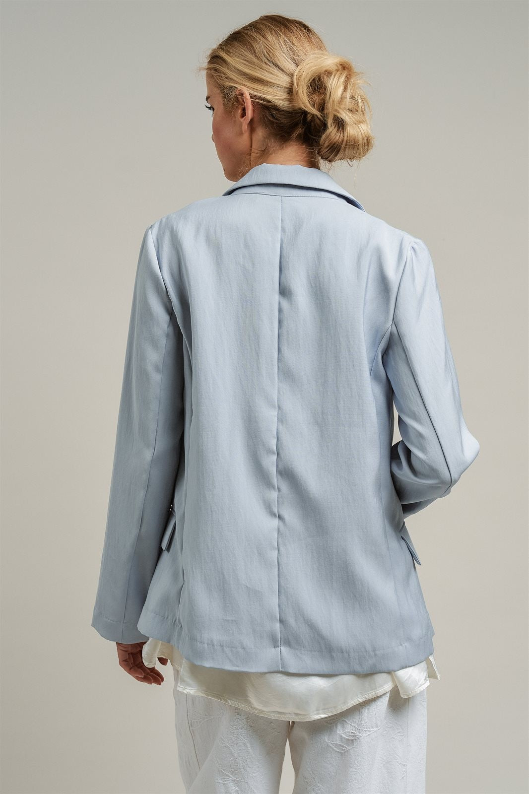 Soft Structure Tailored Blazer in DEW BLUE - Women's Jackets & Outerwear | Urban Daizy