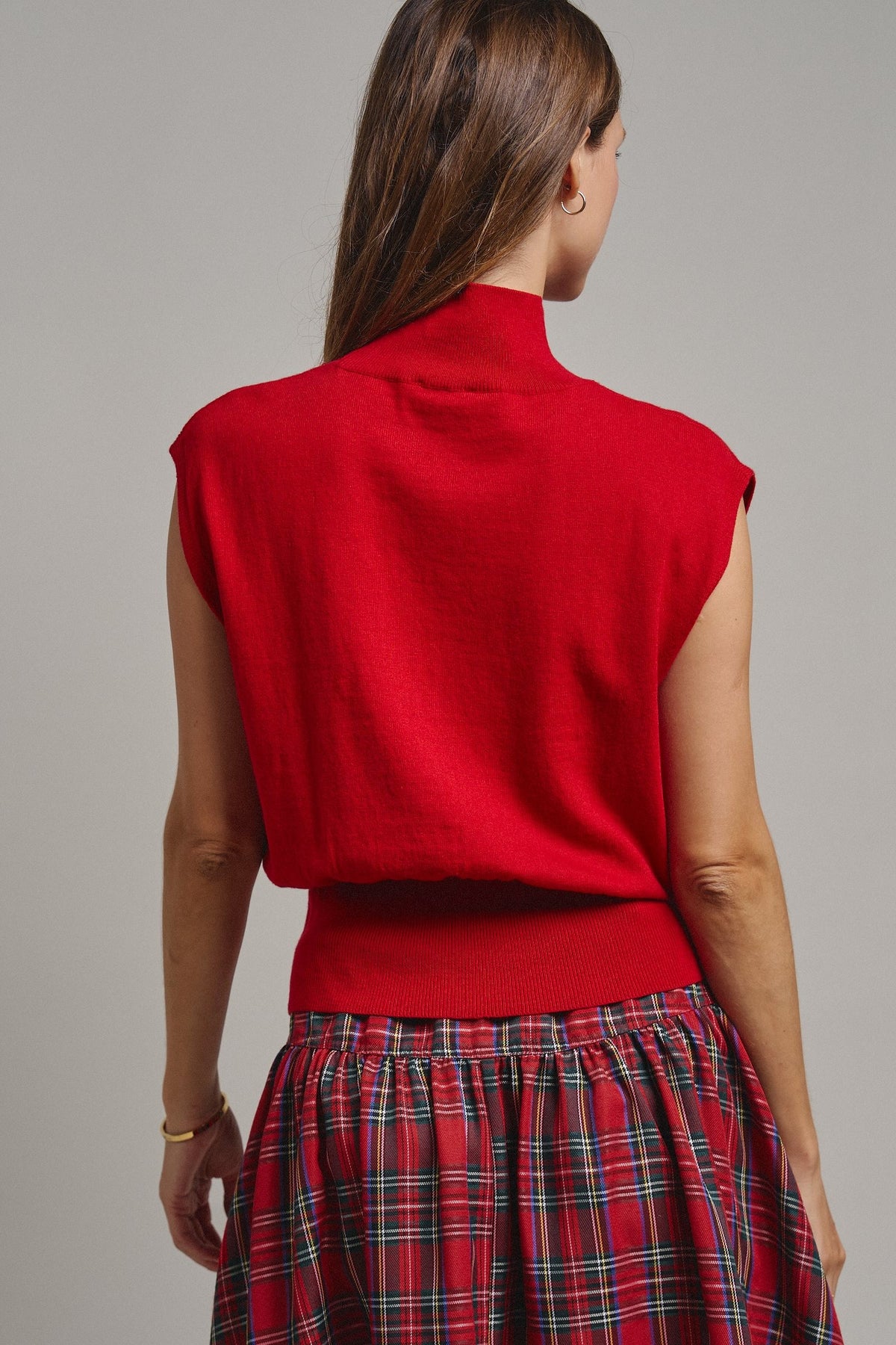 Uptown Mockneck Blouson Top in RED - Women's Sweaters | Urban Daizy
