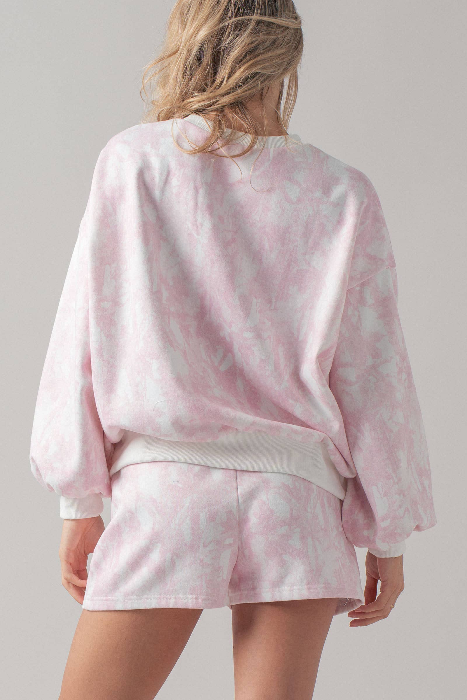 Relaxed Leaf Print Lounge Sweatshirt Set