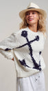 Urban Daizy Nautical Anchor Intarsia Textured Knit Sweater Ivory Knit Sweater - Women's (UDSW0346-Ivory) – alternate view 3