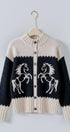 Urban Daizy Western Horse Intarsia Knit Cardigan Black-Ivory Cardigan - Women's (UDZ-KN-01055)