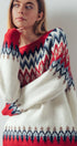 Urban Daizy Fair Isle Wool Blend Sweater Top Green-Multi Knit Sweater - Women's (UDZ-KN-00652) – alternate view 4