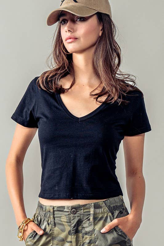 Urban Daizy Organic Cotton Comfort Scoop Neck Tee Black T-Shirt - Women's (UDZ-TP-00523)