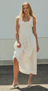 Soft Ruffle Bodice Midi Dress in WHITE - Women's Dresses | Urban Daizy