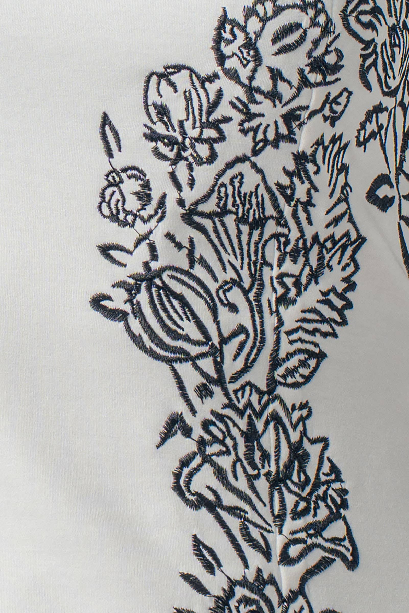 Urban Daizy Floral Embroidered Sleeveless Knit Peplum Top Ivory-Black Tank Top - Women's (UDZ-TP-01059) – alternate view 8