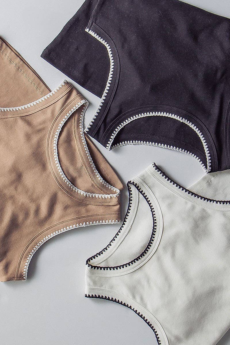 Contrast Trim Ribbed Minimalist Statement Tank Top