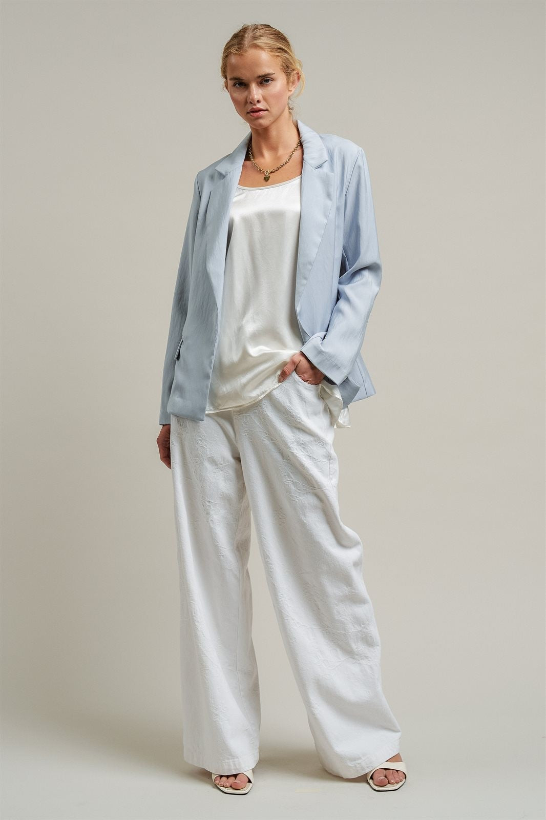 Soft Structure Tailored Blazer in DEW BLUE - Women's Jackets & Outerwear | Urban Daizy
