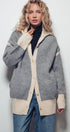Urban Daizy Contrast Trim Collared Sweater Cardigan Brown Cardigan - Women's (UDZ-TP-00814) – alternate view 7