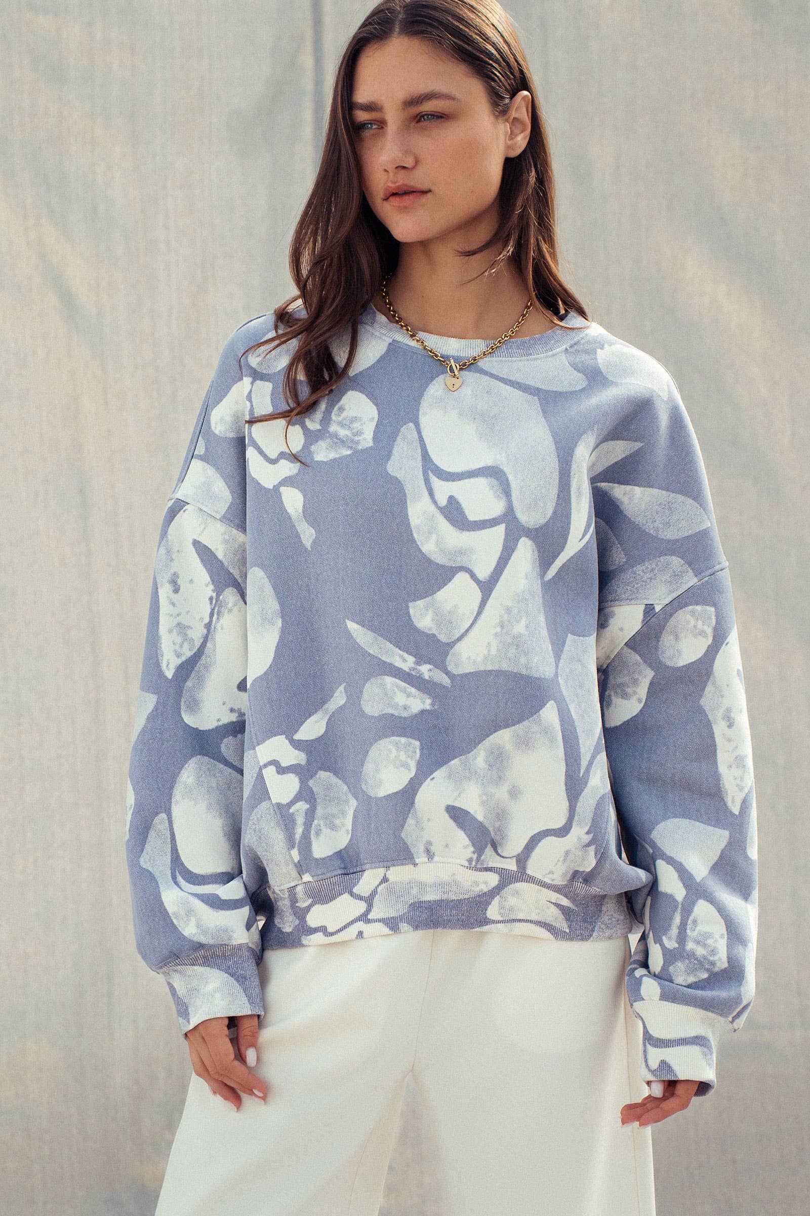 Abstract Cloud Dye Oversized Sweatshirt