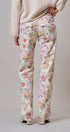 Floral Print Straight Leg Casual Pants in IVORY MULTI - Women's Casual Pants | Urban Daizy