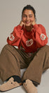 Pumpkin Embroidered Crew Neck Sweater in RUST - Women's Sweaters | Urban Daizy