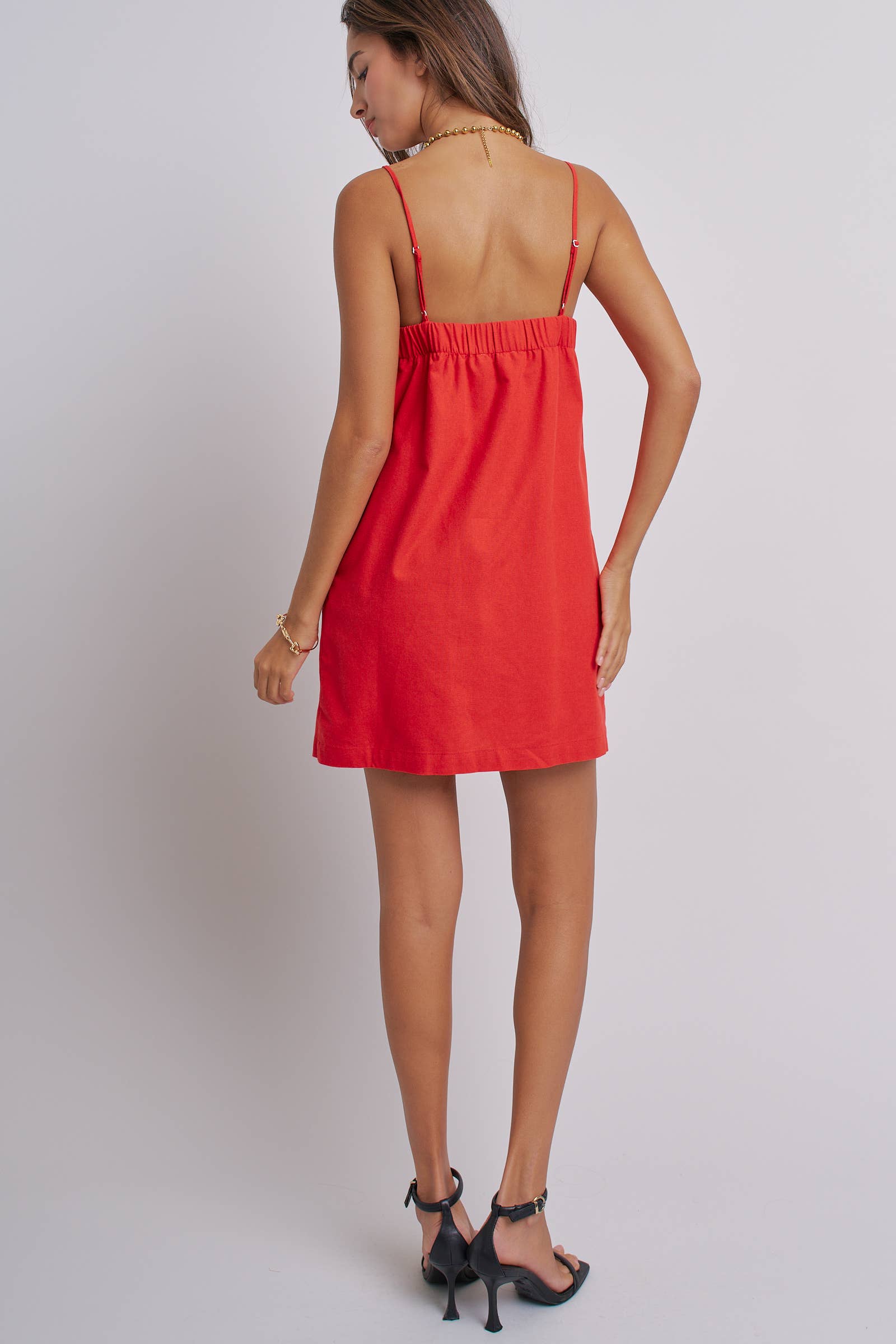 Minimalist Adjustable Strap Slip Mini Dress
