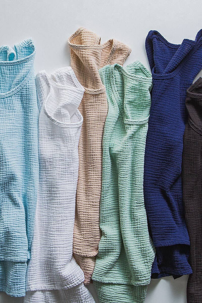 Urban Daizy Vintage Washed Double Gauze Tank Top Black Tank Top - Women's (UDZ-TP-00487) – alternate view 20