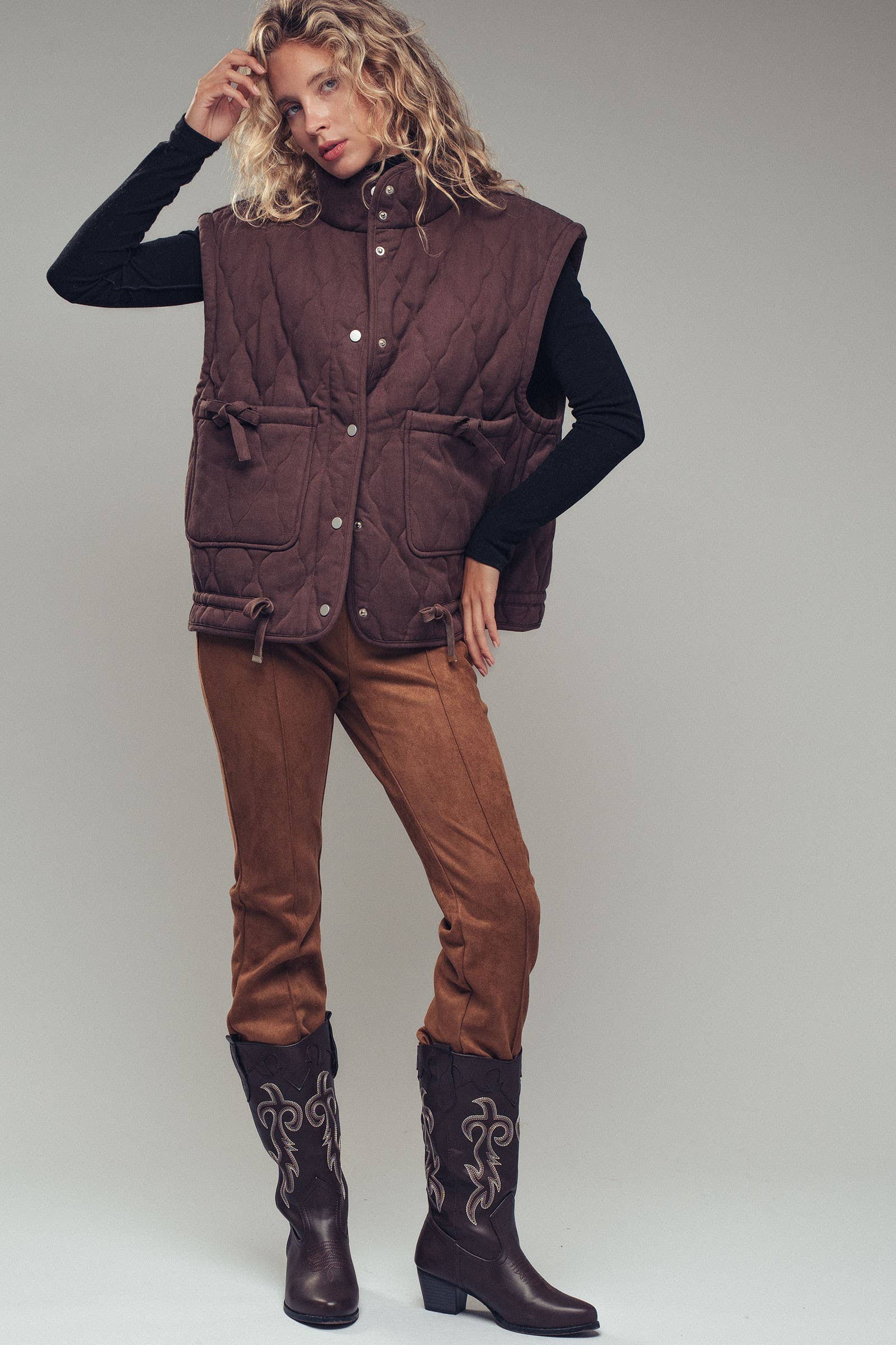 Vintage Washed Quilted Padded Vest