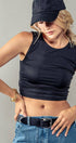 Urban Daizy Scoop Neck Fitted Cropped Summer Tank Top Black Tank Top - Women's (UDZ-TP-00579) – alternate view 9