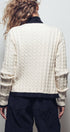 Urban Daizy Cable Knit Snap Front Ribbed Trim Long Sleeve Sweater Ivory Cardigan - Women's (UDZ-KN-00628) – alternate view 5