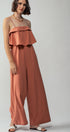 Urban Daizy Ruffled Bodice Wide Leg Jumpsuit Pink Jumpsuit - Women's (UDZ-JR-00021) – alternate view 9