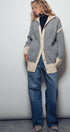 Urban Daizy Contrast Trim Collared Sweater Cardigan Brown Cardigan - Women's (UDZ-TP-00814) – alternate view 8