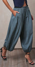 Balloon Hem Wide Leg Pants in BLACK - Women's Casual Pants | Urban Daizy