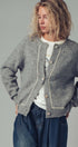 Wool Blend Sweater Cardigan with Statement Buttons in GREY - Women's Cardigans & Shrugs | Urban Daizy