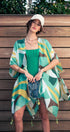 Urban Daizy Geometric Tassel Trim Resort Open Front Kimono Blue Kimono - Women's (UDZ-KN-00009) – alternate view 5