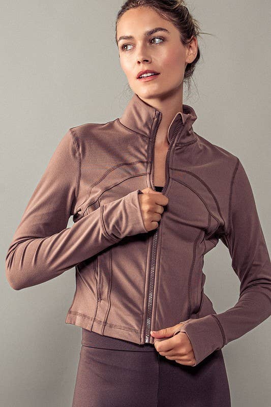 Slim Fit Paneled Zip-Up Activewear Jacket