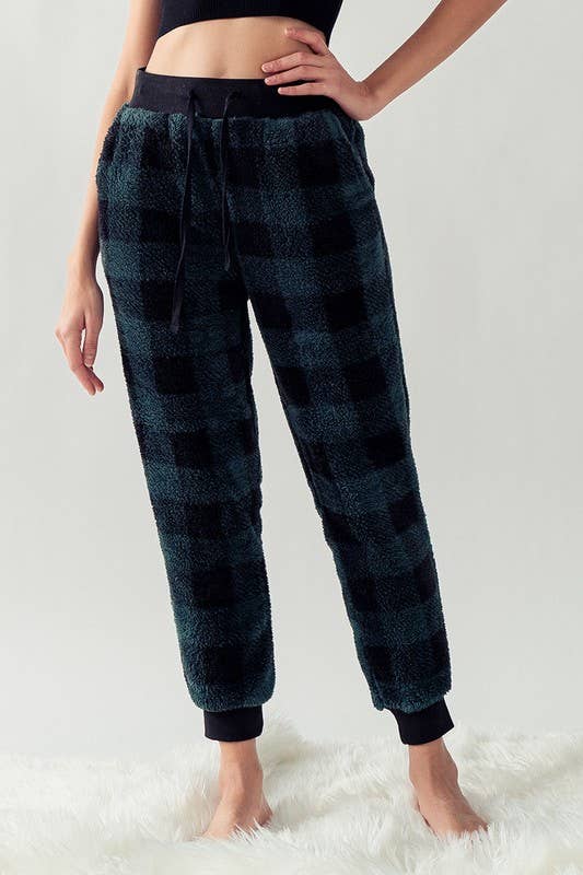 Urban Daizy Cozy Checkered Jogger Style Pajama Pants Ash-Blue Sleepwear Bottom - Women's (UDZ-PT-00127) – alternate view 11