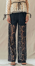 Urban Daizy Floral Lace Wide-Leg Drawstring Pants Black Pants - Women's (UDPT0083-Black) ��� alternate 