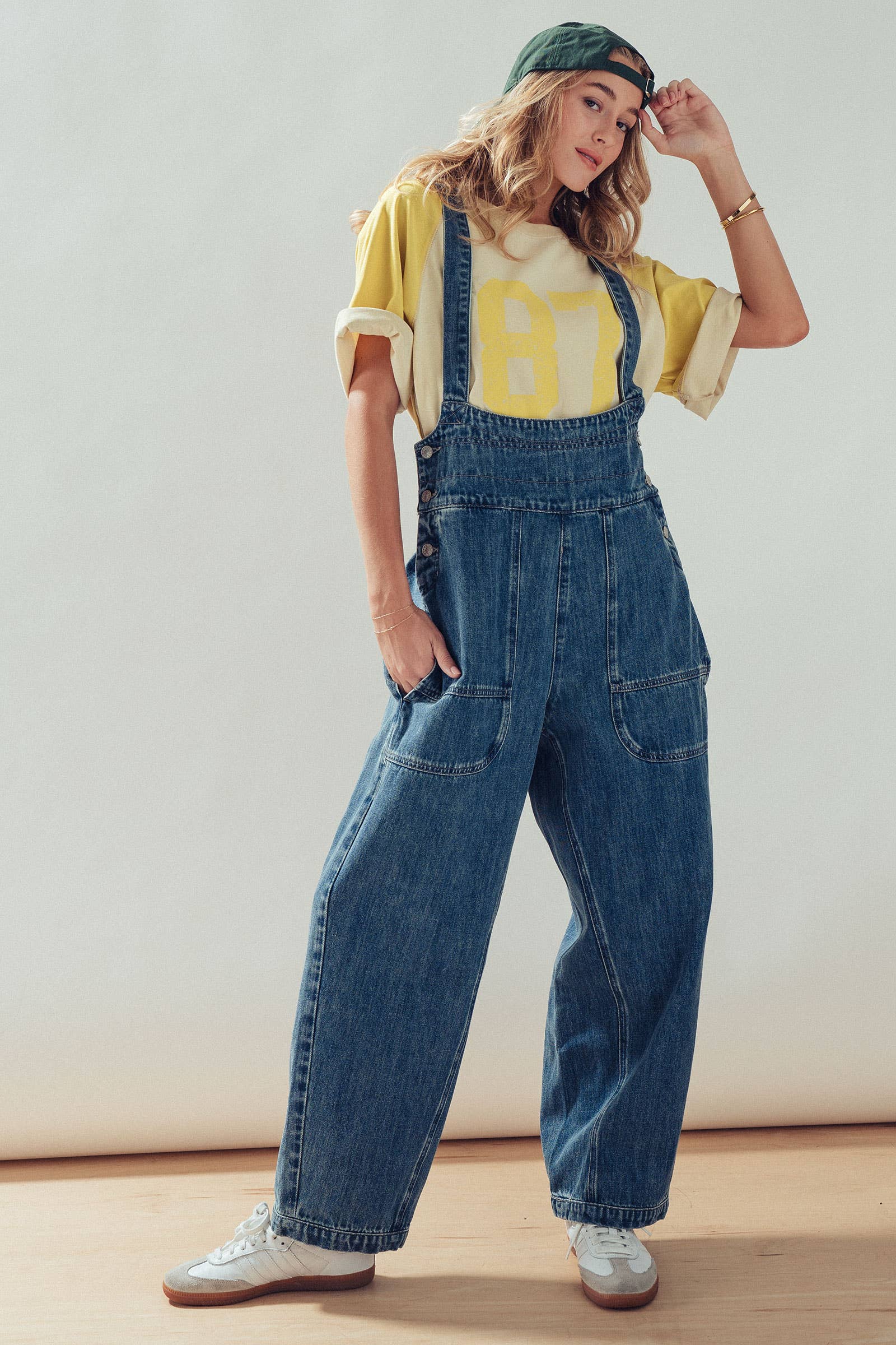 Relaxed Wide-Leg Denim Overalls