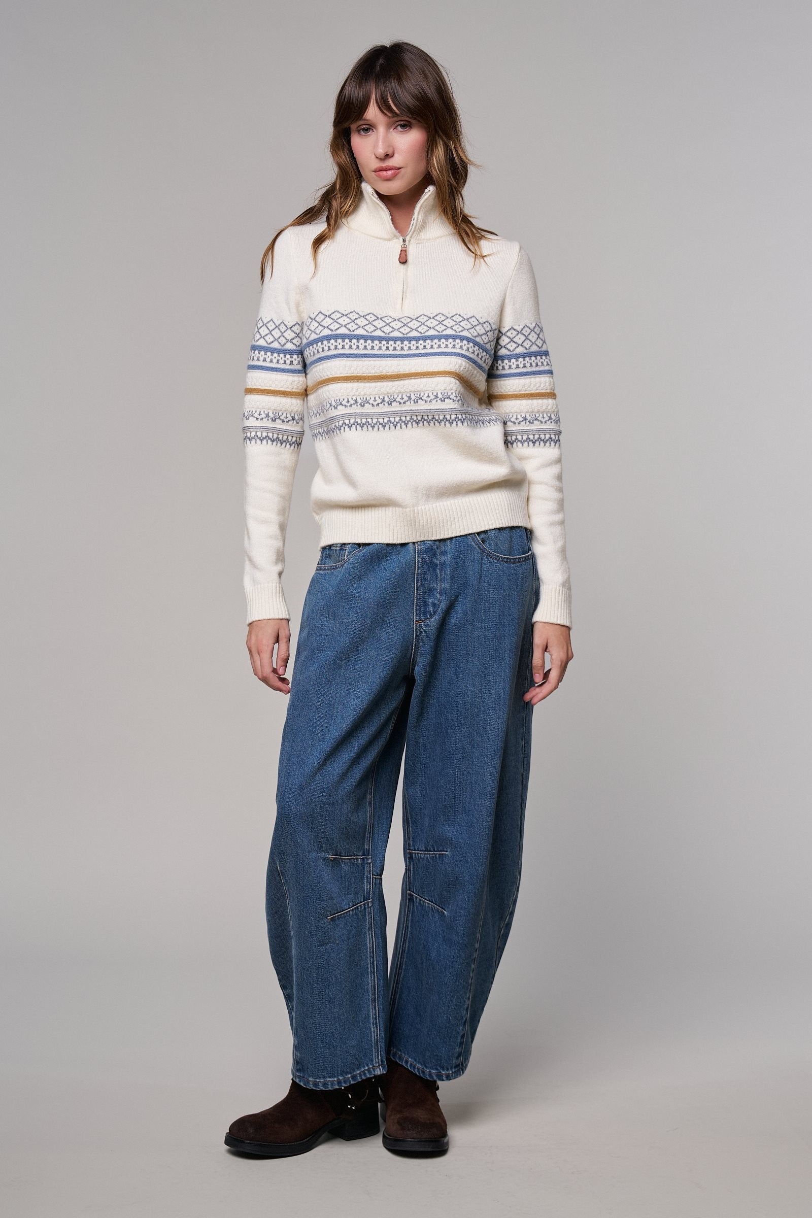 Laid-Back Light Wash Barrel Denim Pants in MEDIUM DENIM - Women's Wide Leg Jeans | Urban Daizy