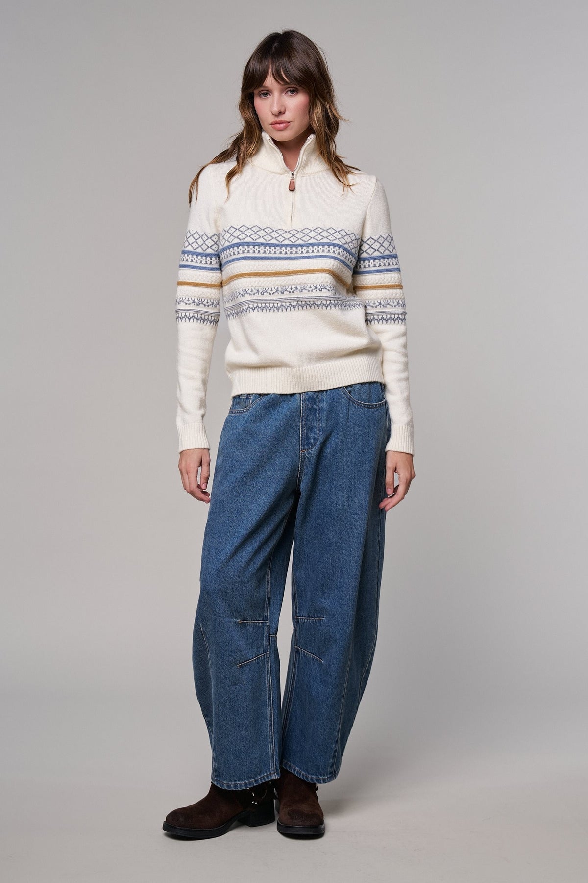 Laid-Back Light Wash Barrel Denim Pants in MEDIUM DENIM - Women's Wide Leg Jeans | Urban Daizy
