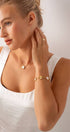 Urban Daizy Elegant Clover Link Charm Bracelet Pink-Gold Charm Dangle Bracelet (UDZ-JW-00035) – alternate view 4