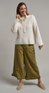 Ribbed Funnel Neck Knit Sweater in IVORY - Women's Sweaters | Urban Daizy