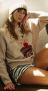 Rudolph Crewneck Knit Sweater in TAUPE	 - Women's Sweaters | Urban Daizy
