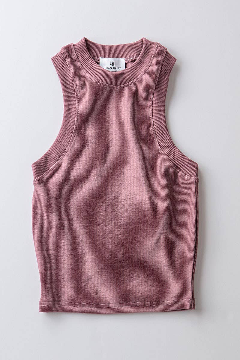 Urban Daizy Rib Knit Halterneck Sleeveless Tank Top Black Tank Top - Women's (UDZ-TP-00517) – alternate view 39