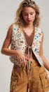 Urban Daizy Floral Tapestry Tie-Front Boho Vest Beige-Multi Outerwear Vest - Women's (UDOW0299-Beige-Multi) – alternate view 8