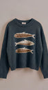 Seaside Sardine Oversized Summer Knit Sweater in TEAL BLUE - Women's Sweaters | Urban Daizy