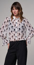 Midnight Stallion Blouse in IVORY BLACK - Women's Shirts & Blouses | Urban Daizy