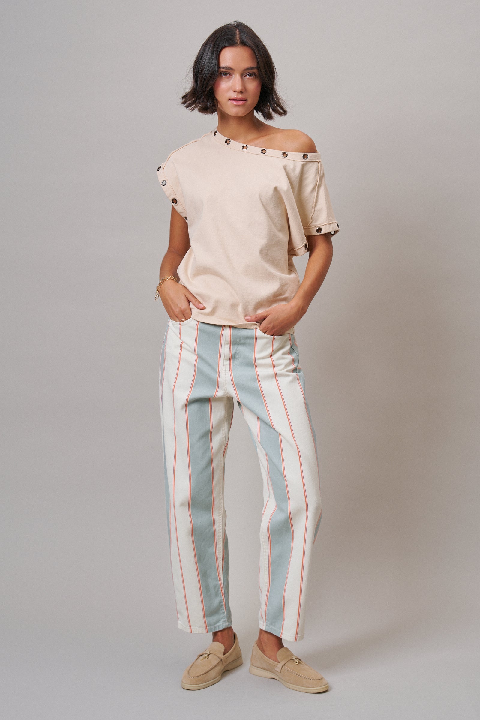 Contrast Stripe Straight Pant
